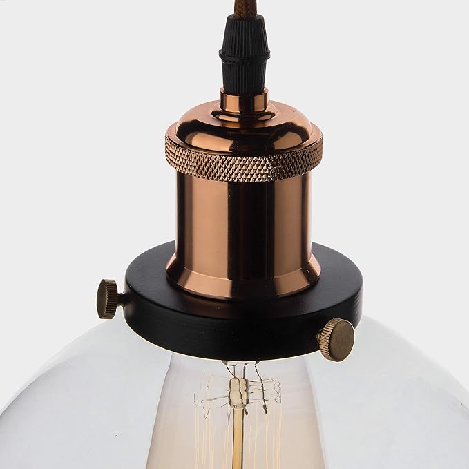 3-Lights Round Cluster Chandelier Modern Glass Globe Hanging Light, Antique Socket, E27 Holder, Kitchen Island Ceiling Light URBAN Retro