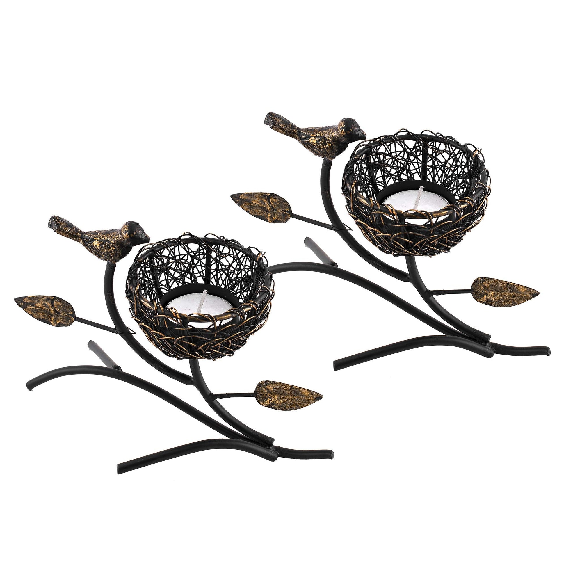 Homesake® Decorative Bird with Nest Table Tea Light Holder, Wedding Dining Table Romatic Candle Light Wax Diya Centerpiecec