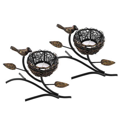 Homesake® Decorative Bird with Nest Table Tea Light Holder, Wedding Dining Table Romatic Candle Light Wax Diya Centerpiecec