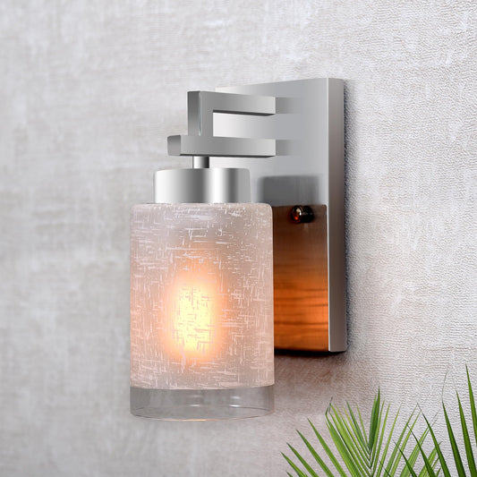 Homesake® Modern Wall Sconce Vanity Lighting Bathroom Lamp Chrome with Frost Glass Shades Wall Mounted Light Fixtures for Bedroom Stairs and Kitchen