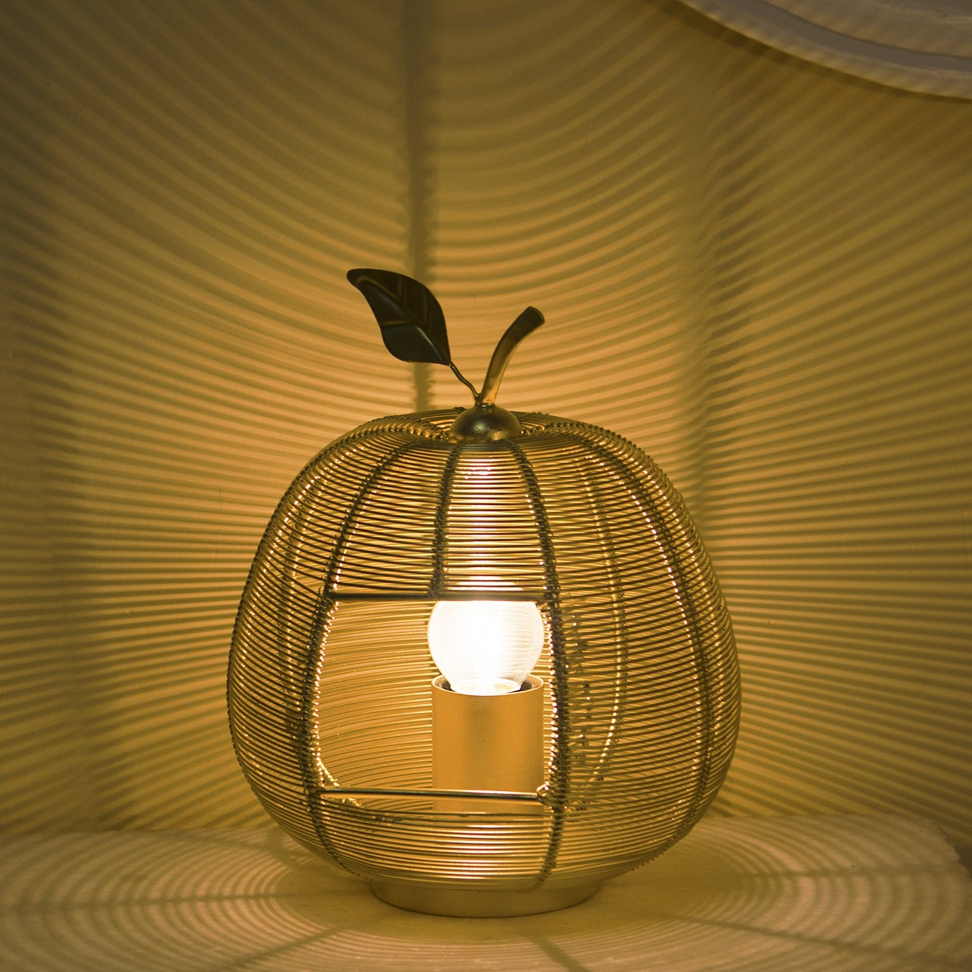 Homesake® Silver Apple Contemporary Lamp Modern Bedside & Living Room Accent Lamp for Home Décor, Café, Restaurant & Gift
