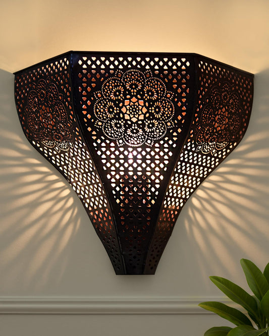 Homesake® Vintage Moroccan Wall Lamp, Antique Copper Wall Sconce for Home Decor And Festive Decor