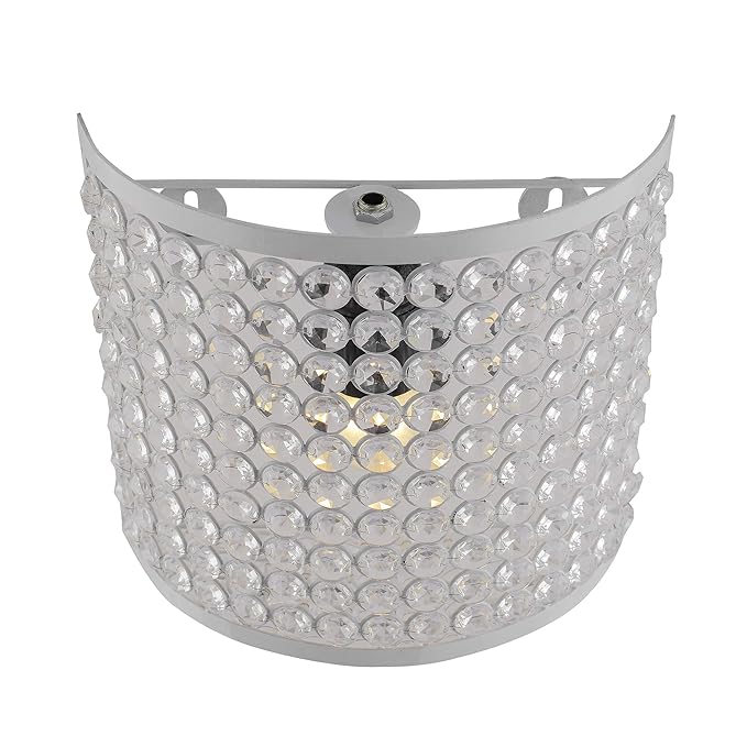 Crystal French Wall Sconce Lamp, Decorative Door Light, Matt Black and Crystal