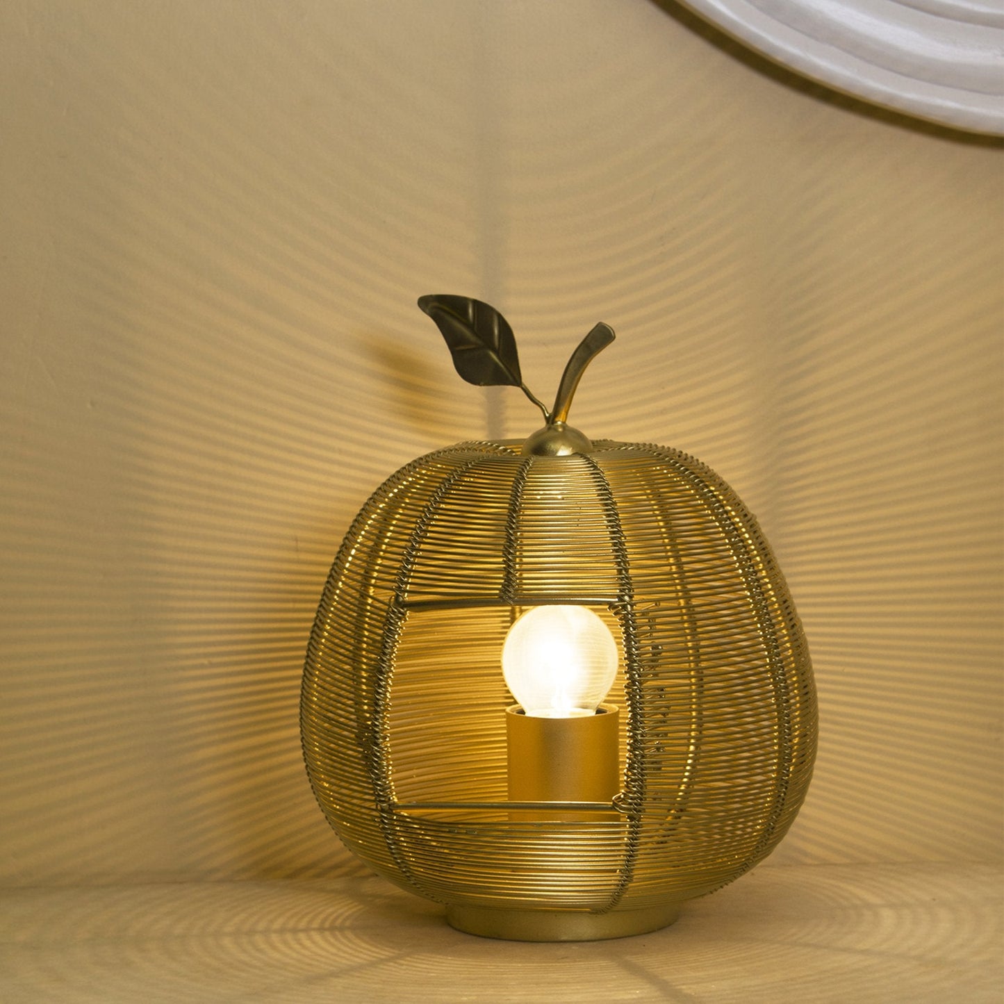Homesake® Silver Apple Contemporary Lamp Modern Bedside & Living Room Accent Lamp for Home Décor, Café, Restaurant & Gift