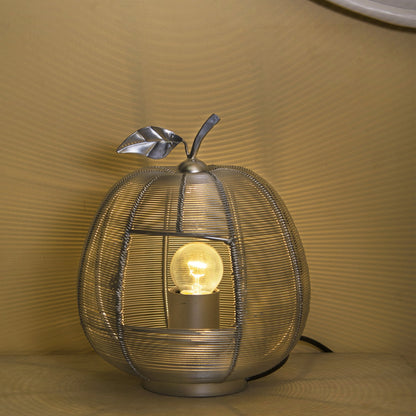 Homesake® Silver Apple Contemporary Lamp Modern Bedside & Living Room Accent Lamp for Home Décor, Café, Restaurant & Gift