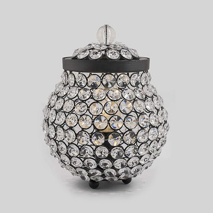 Cauldron of Light, 192 Black Crystal Lamp, Decorative Table lamp