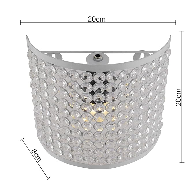 Crystal French Wall Sconce Lamp, Decorative Door Light, Matt Black and Crystal