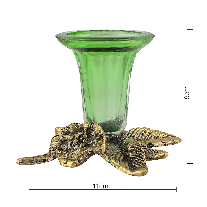 Antique Gold Candle Stand Grapevine, Diya Holder, Set of Two