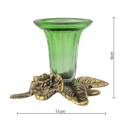 Antique Gold Candle Stand Grapevine, Diya Holder, Set of Two