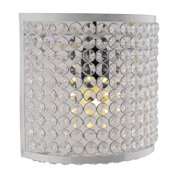 Crystal French Wall Sconce Lamp, Decorative Door Light, Matt Black and Crystal