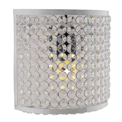 Crystal French Wall Sconce Lamp, Decorative Door Light, Matt Black and Crystal