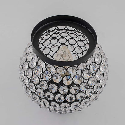 Cauldron of Light, 192 Black Crystal Lamp, Decorative Table lamp