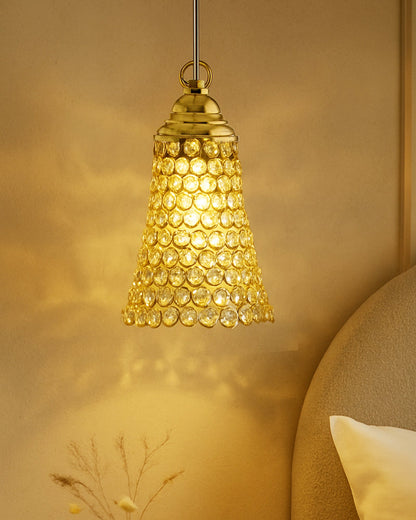 Homesake® Crystal Hanging Pendant Inverted Cone, Hanging Lamp Fixtures, Restaurant Lights, Hanging Lights for Ceiling, Decorative Lights for Home, Ceiling Lights for Living Room