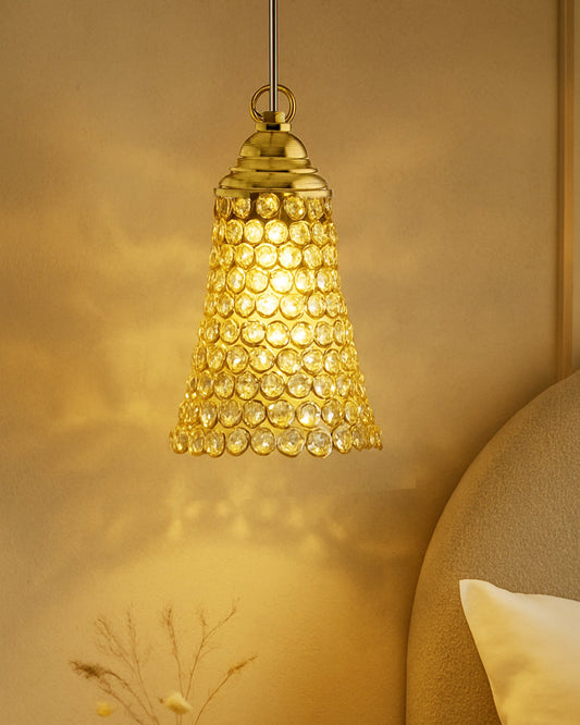 Homesake® Crystal Hanging Pendant Inverted Cone, Hanging Lamp Fixtures, Restaurant Lights, Hanging Lights for Ceiling, Decorative Lights for Home, Ceiling Lights for Living Room