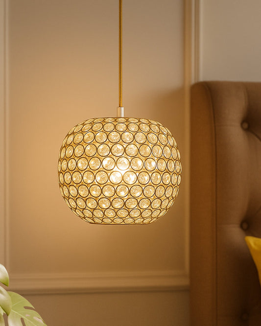 Hanging golden crystal pendant light, Classic Floral Adjustable Pendant Light Fixture for Kitchen Dinning Room Bedroom, Leafy Rectangle
