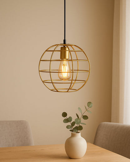Golden Edison Filament hanging Classic Sphere, E27 hanging ceiling light for LED/filament bulb, decorative urban retro lighting