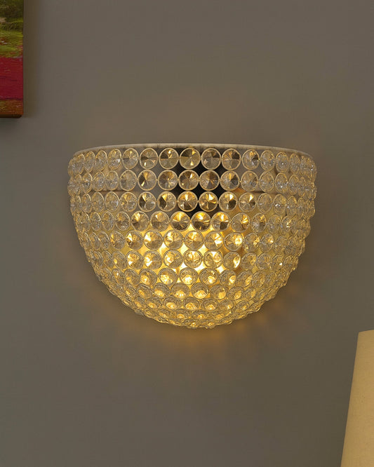 Crystal Round Wall Sconce Lamp, Decorative Door Light,Crystal