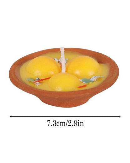 Premium Ladoo Candle, Hand Poured, Motichur Laddoo Candles, Diwali Gift Pack Decorative Scented Candle 100% Paraffin Wax, Set of 4