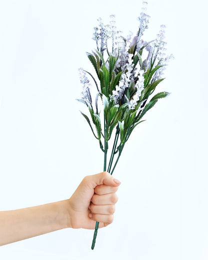 Homesake Artificial Lily of The Valley Flowers for Vase Decoration, White Faux Flower Stems for Home Decor, Table Centerpiece, Bedroom, Living Room, Office, Set of 2, Violet