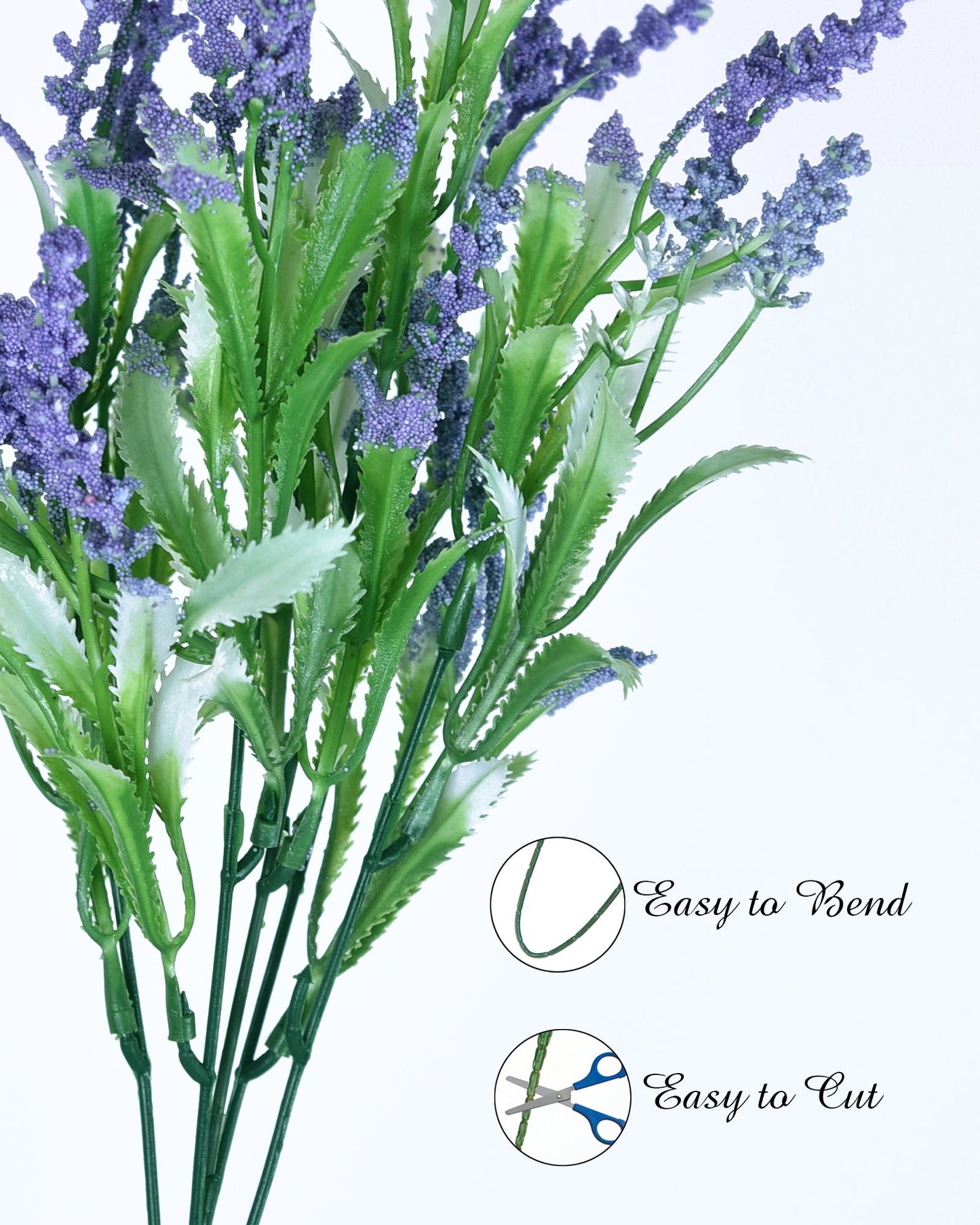 Homesake Artificial Lily of The Valley Flowers for Vase Decoration, White Faux Flower Stems for Home Decor, Table Centerpiece, Bedroom, Living Room, Office, Set of 2, Violet