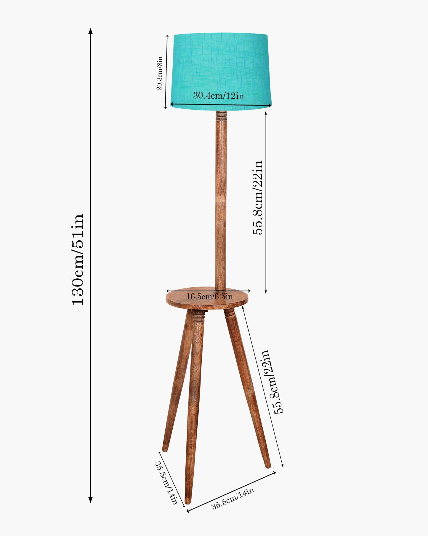 Table,Tripod Wooden Floor Lamp, Mid Century Standing Lamp, E27 Lamp Base, With Shade Modern Design Floor Reading Lamp for Living Room Bedroom, Study Room and Office