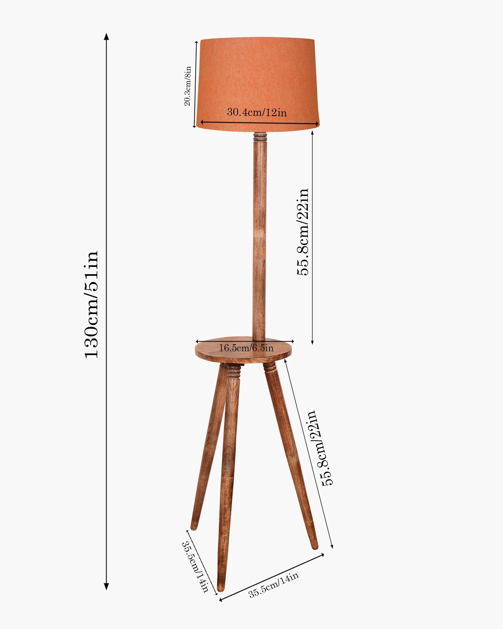 Table,Tripod Wooden Floor Lamp, Mid Century Standing Lamp, E27 Lamp Base, With Shade Modern Design Floor Reading Lamp for Living Room Bedroom, Study Room and Office