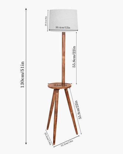 Table,Tripod Wooden Floor Lamp, Mid Century Standing Lamp, E27 Lamp Base, With Shade Modern Design Floor Reading Lamp for Living Room Bedroom, Study Room and Office