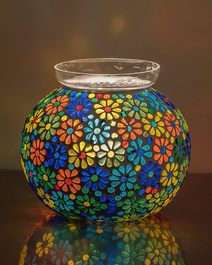Persian Mosaic Floral Paradise Lamp, Desk Bedside Lamp Multicolor Light