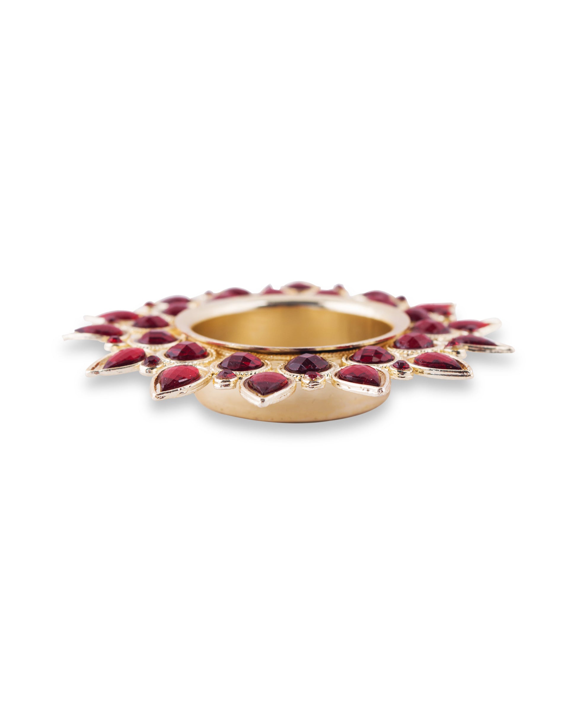 Crystal Diya with T-Light- Set of Four,candle holder stand with free candle
