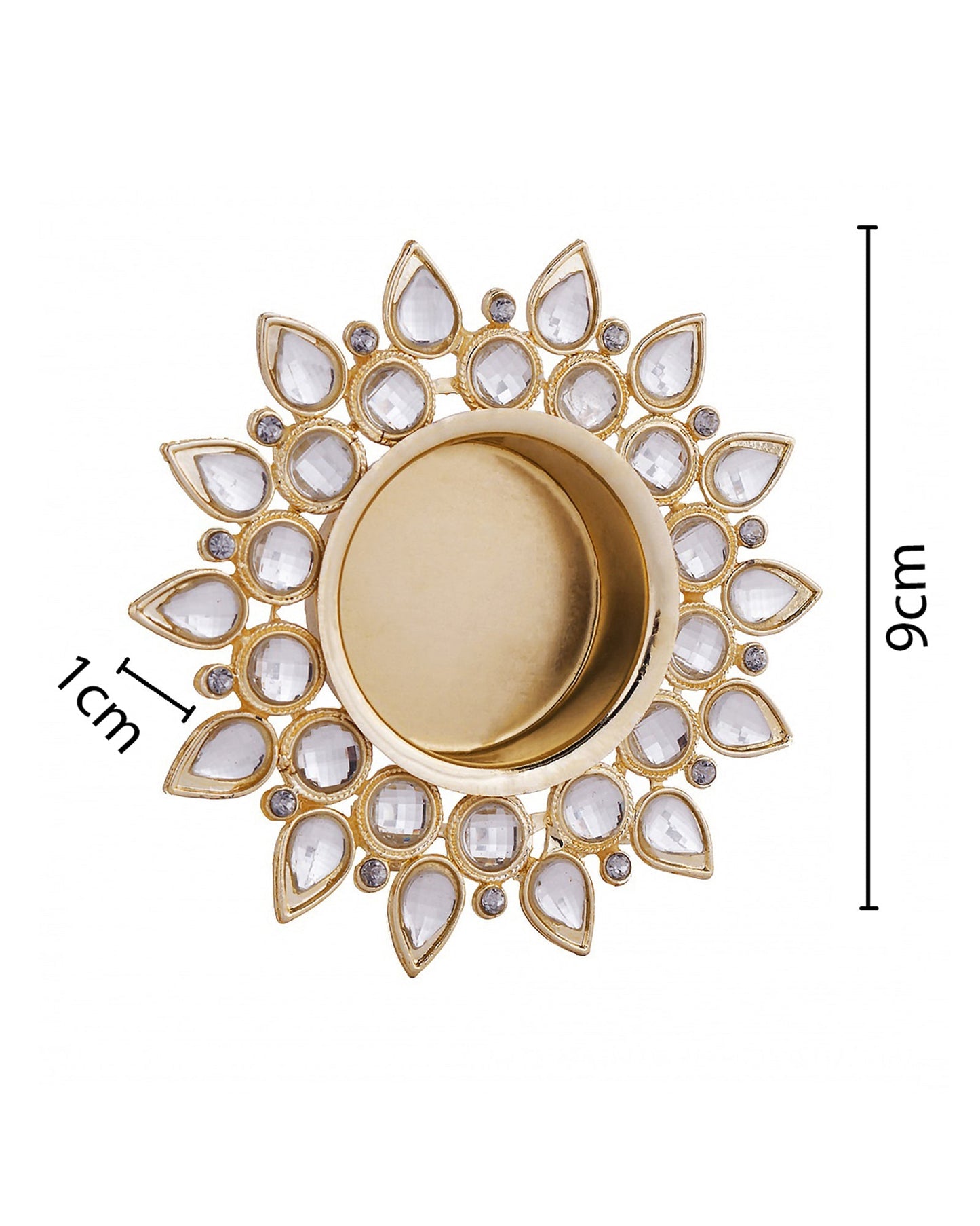 Crystal Diya with T-Light- Set of Four,candle holder stand with free candle