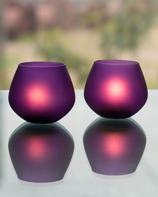 Violet Frost Pot Votive (Set of two pieces) Small