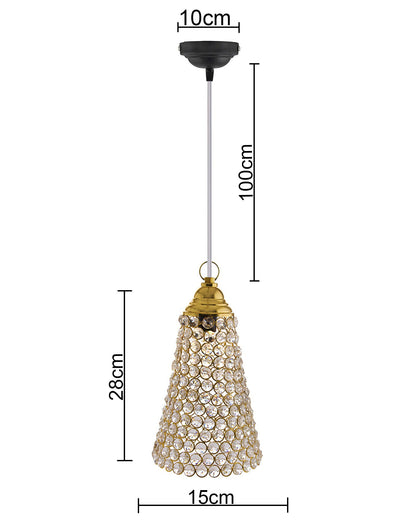 Homesake® Crystal Hanging Pendant Inverted Cone, Hanging Lamp Fixtures, Restaurant Lights, Hanging Lights for Ceiling, Decorative Lights for Home, Ceiling Lights for Living Room