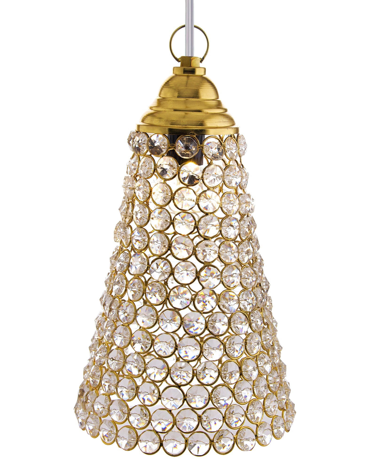 Homesake® Crystal Hanging Pendant Inverted Cone, Hanging Lamp Fixtures, Restaurant Lights, Hanging Lights for Ceiling, Decorative Lights for Home, Ceiling Lights for Living Room
