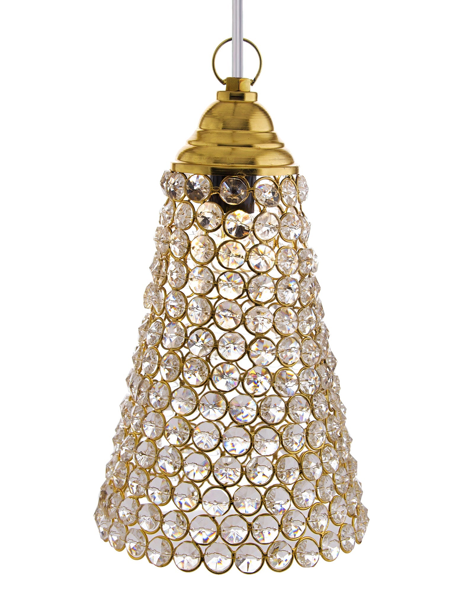 Homesake® Crystal Hanging Pendant Inverted Cone, Hanging Lamp Fixtures, Restaurant Lights, Hanging Lights for Ceiling, Decorative Lights for Home, Ceiling Lights for Living Room