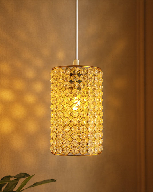 Crystal Hanging barrel Pendant, hanging ceiling light, Large