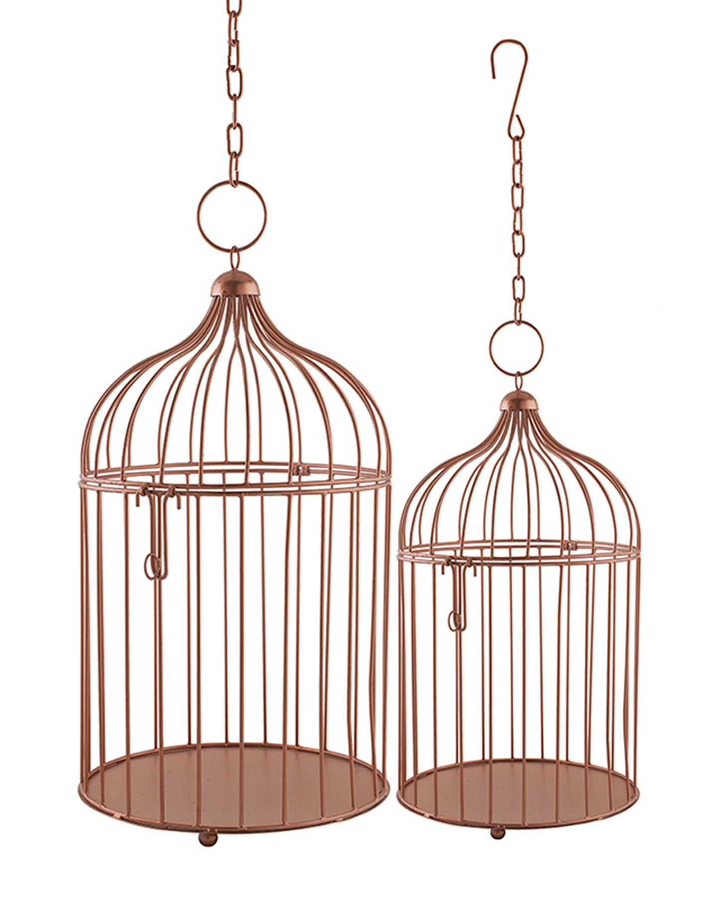 Homesake® Copper Bird Cage(Set of 2), with Hanging Chain, Home Décor, Living Room & Festive Use