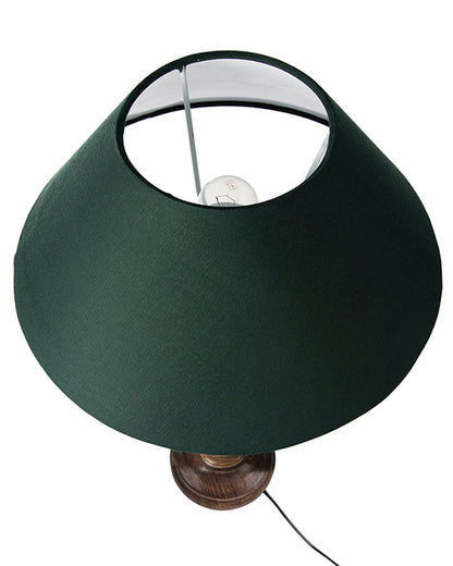 Classic Black Twister Table Lamp With Green Shade