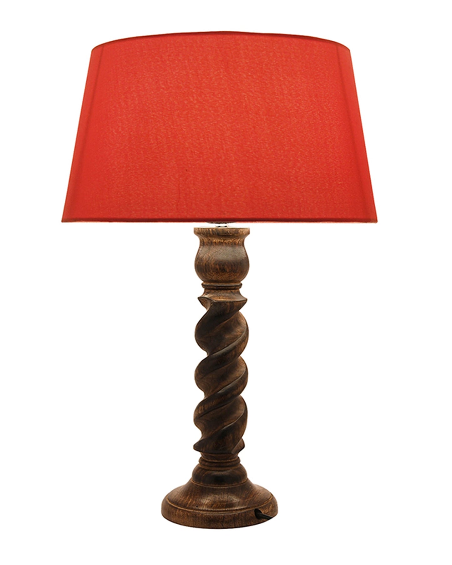 Classic Black Twister Table Lamp With Green Shade