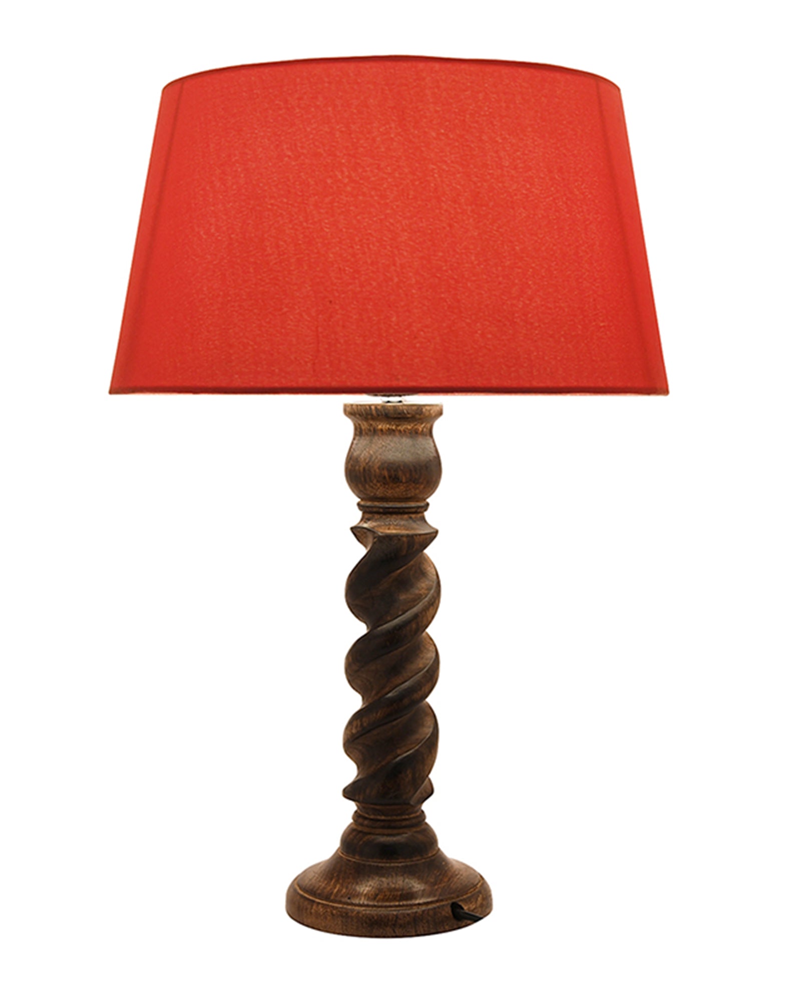 Classic Black Twister Table Lamp With Green Shade