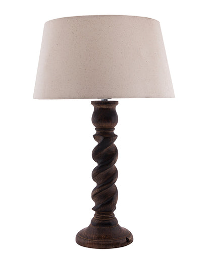 Classic Black Twister Table Lamp With Green Shade