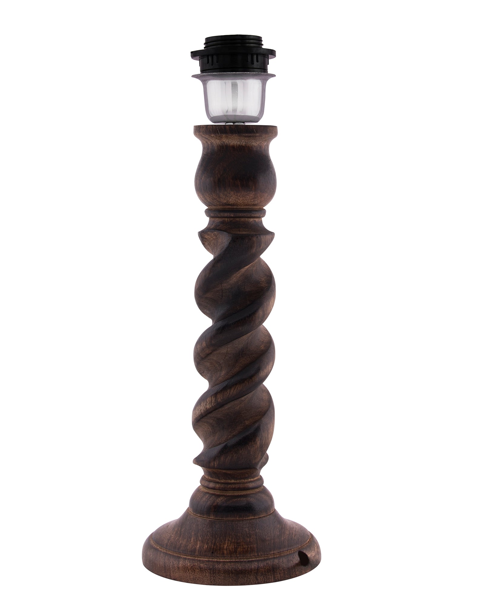 Classic Black Twister Table Lamp With Green Shade