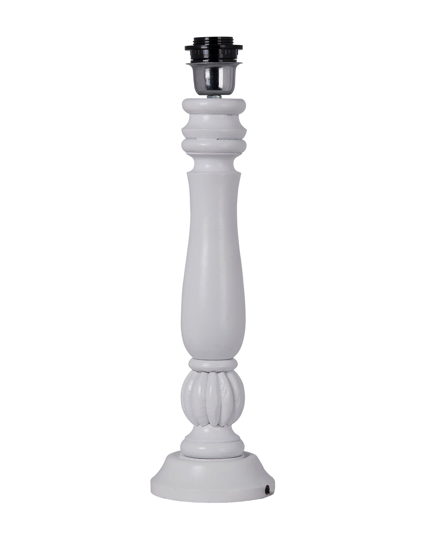 Classic Victorian White Wood Table Lamp With Shade