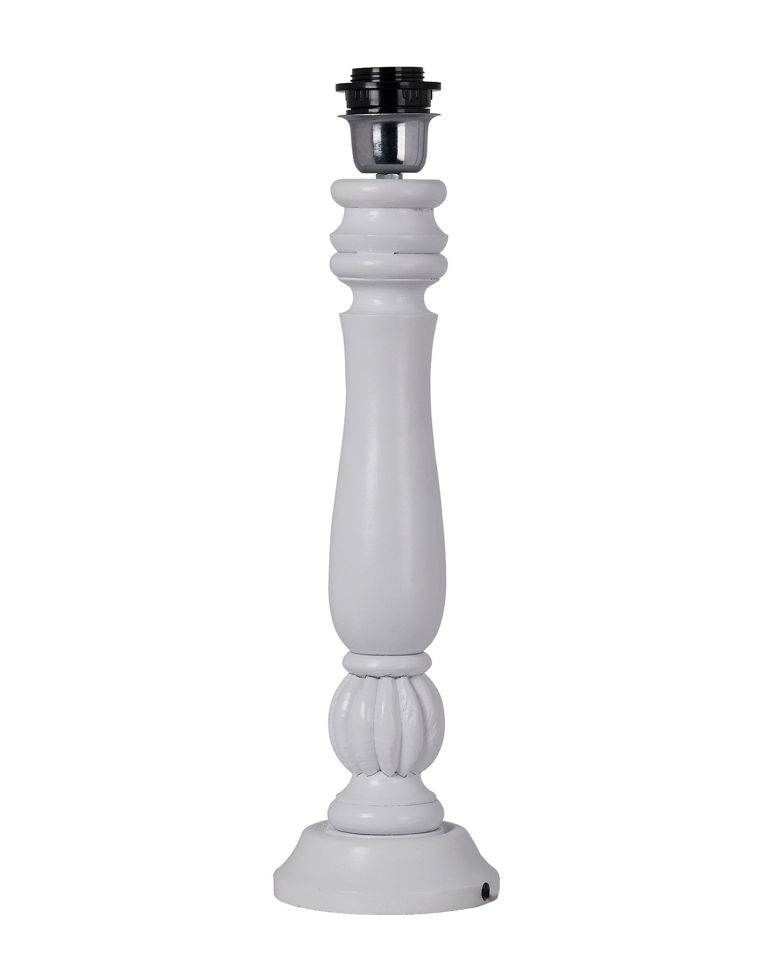 Classic Victorian White Wood Table Lamp With Shade