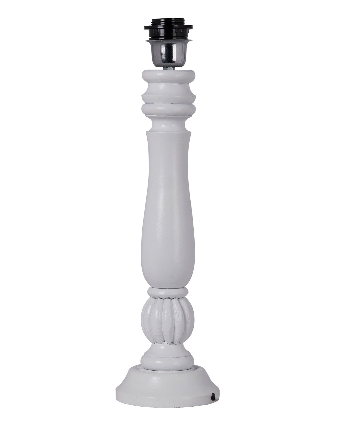 Classic Victorian White Wood Table Lamp With Shade