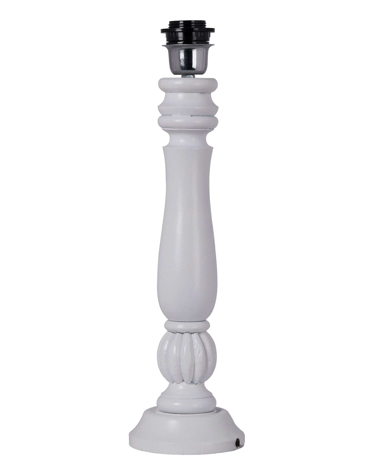 Classic Victorian White Wood Table Lamp With Shade