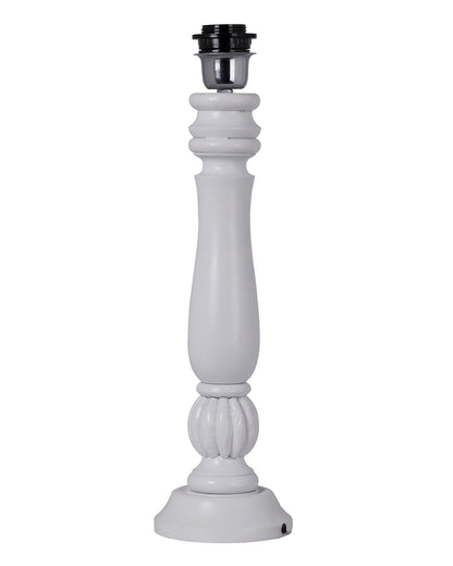 Classic Victorian White Wood Table Lamp With Shade