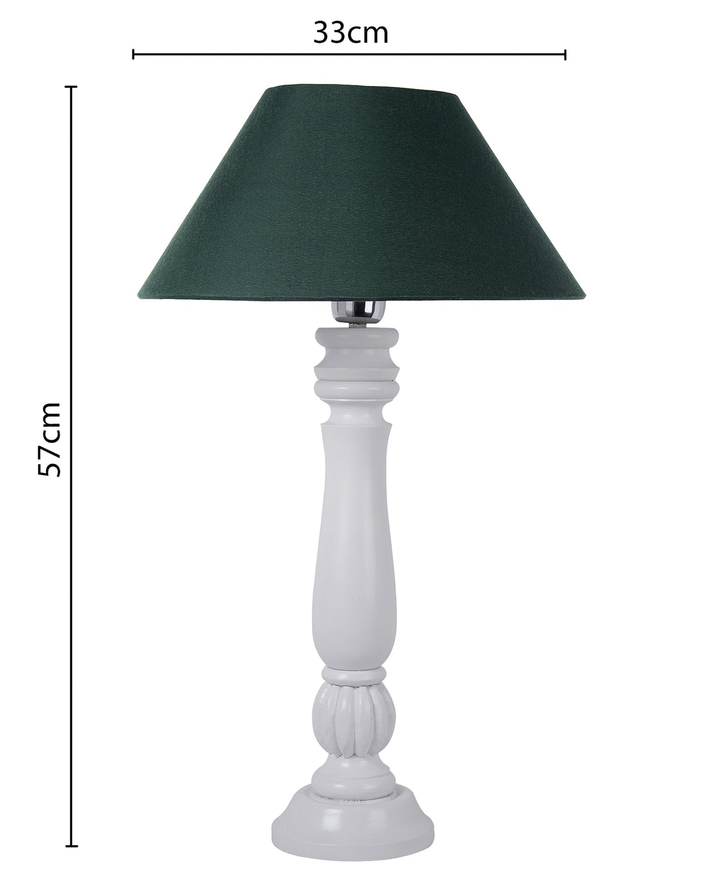 Classic Victorian White Wood Table Lamp With Shade