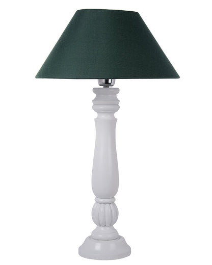Classic Victorian White Wood Table Lamp With Shade