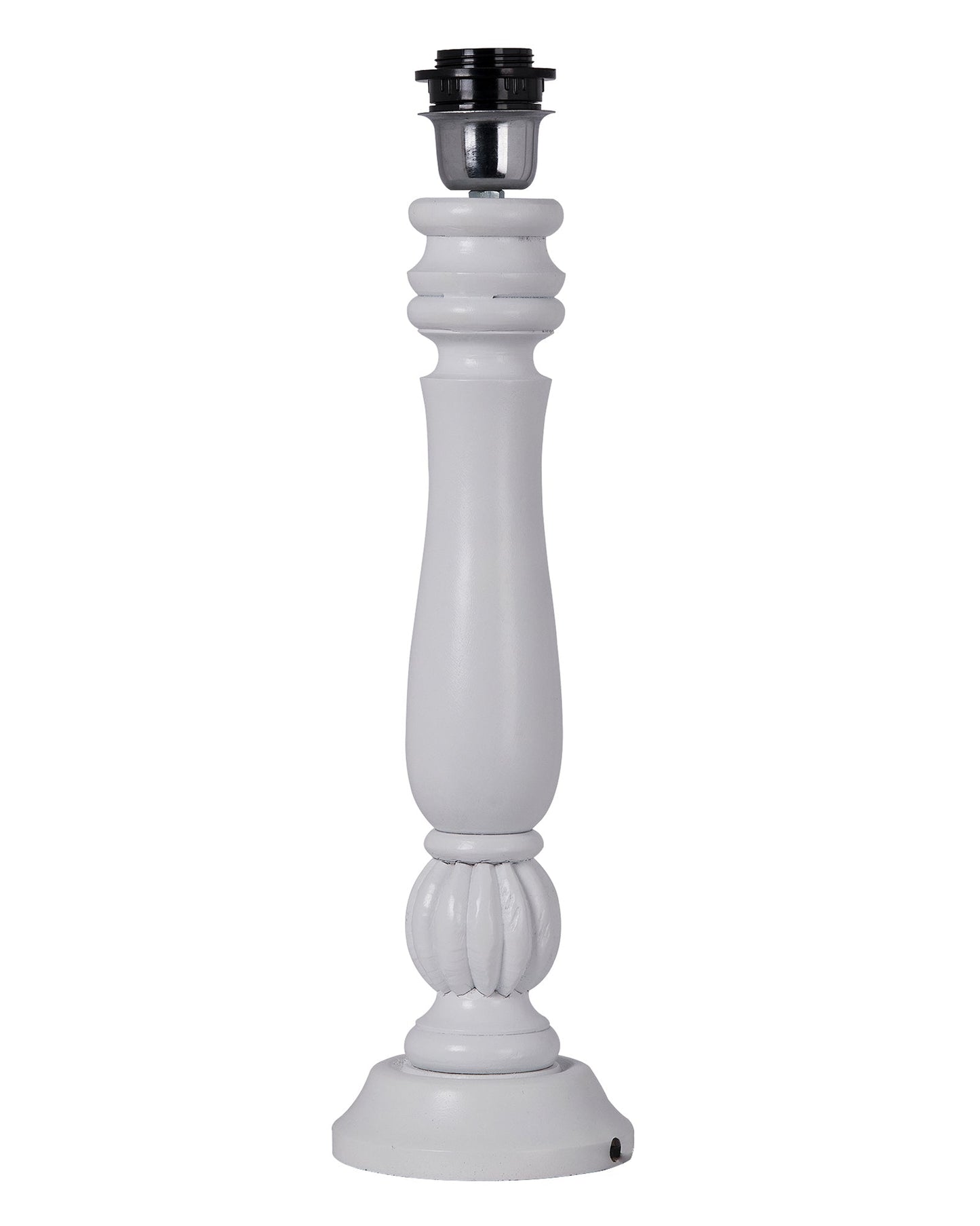 Classic Victorian White Wood Table Lamp With Shade