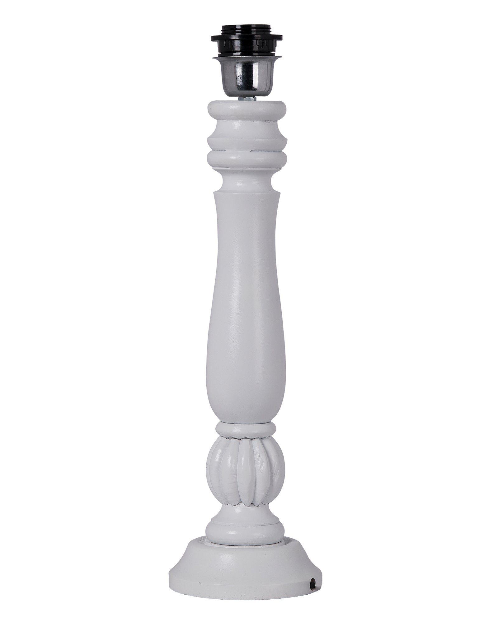 Classic Victorian White Wood Table Lamp With Shade